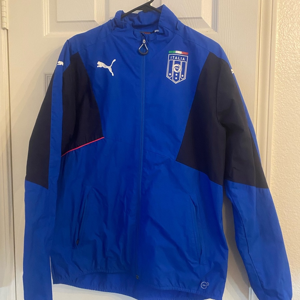 Puma Italia Men's Blue and Black Windbreaker